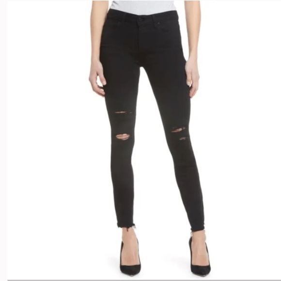 Paige Verdugo Distressed Crop Raw Hem Ripped Knees Midrise Skinny Jeans - Picture 13 of 13